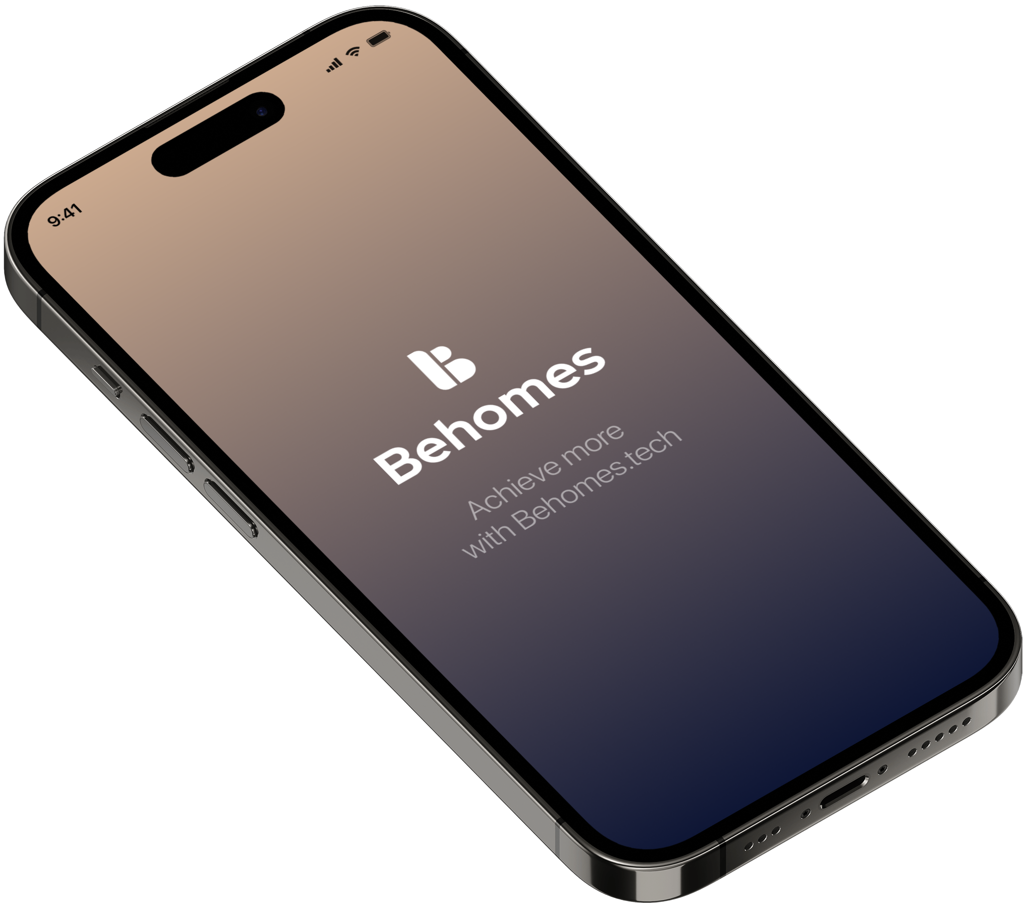 Behomes mobile app screen 1