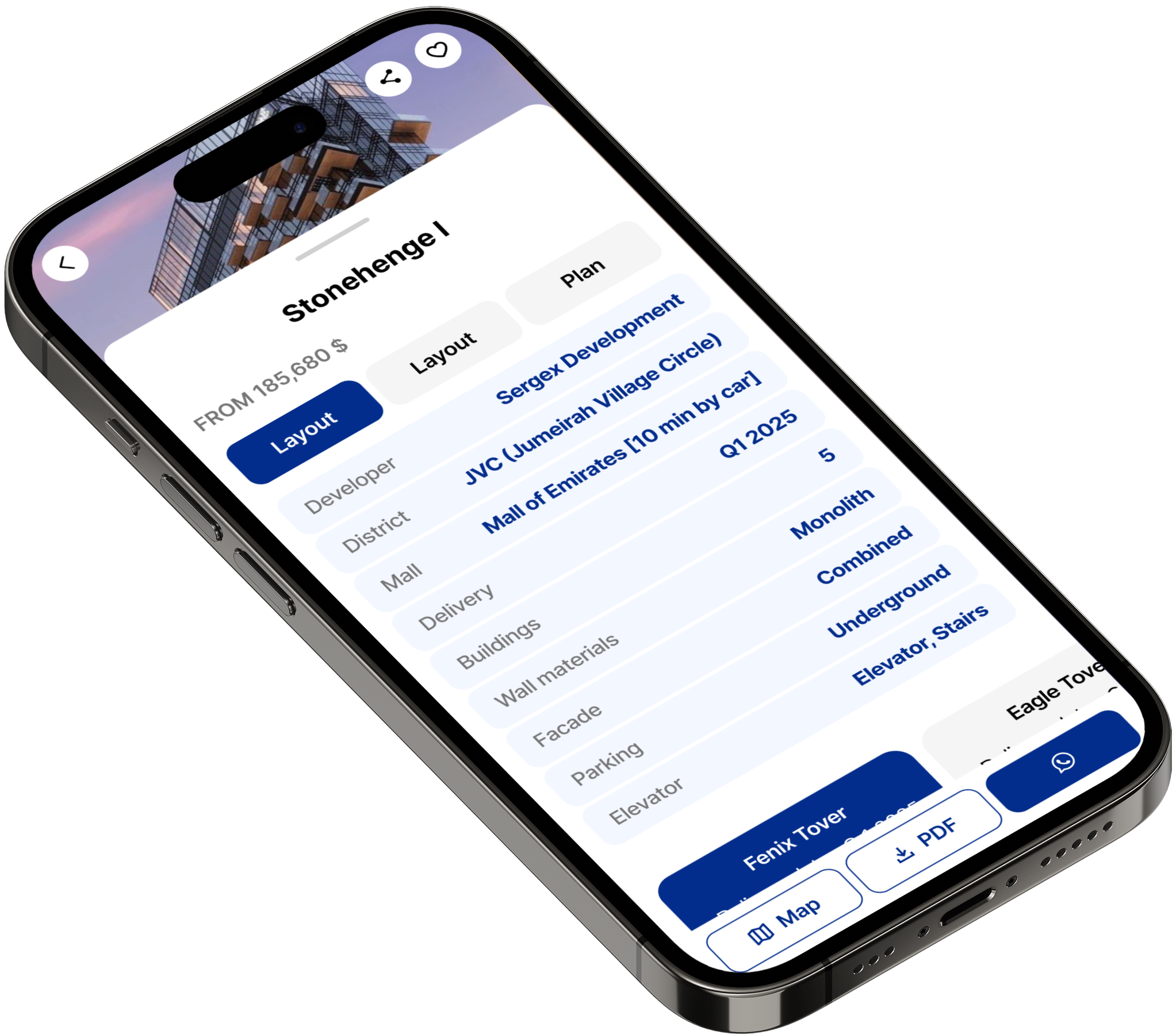 Behomes mobile app screen 2