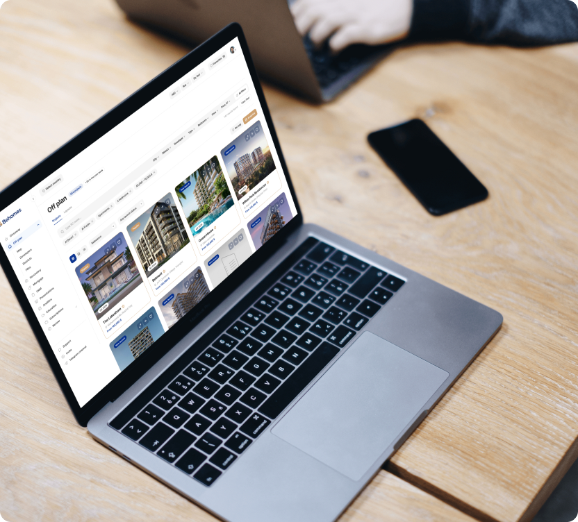 Behomes platform running on a laptop